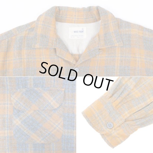 画像4: 60's WHITE FRONT オープンカラー ウールシャツ (4)