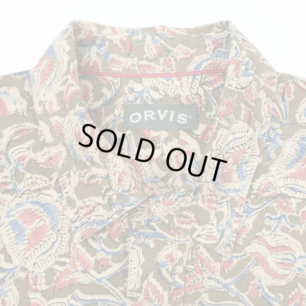 画像4: 00's ORVIS S/S 総柄レギュラーカラーシャツ (4)