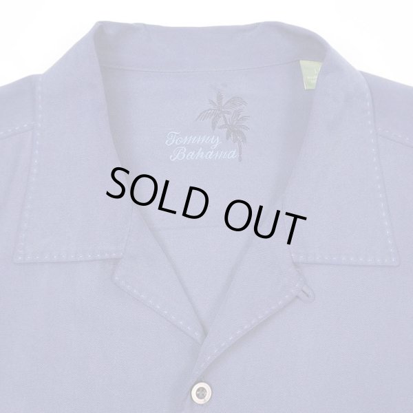 画像3: 00's TOMMY BAHAMA S/S シルクオープンカラーシャツ "NAVY" (3)