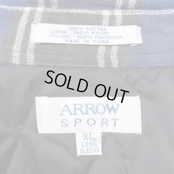 画像2: 90's Arrow キルティングライナー ネルシャツ "Blue Plaid" (2)