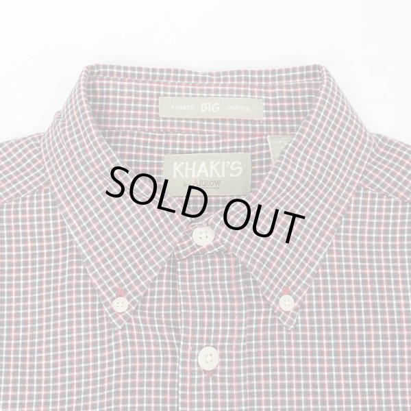 画像3: 90-00's KHAKI'S by ARROW ボタンダウンシャツ "BIG OXFORD / Red×Navy Plaid" (3)