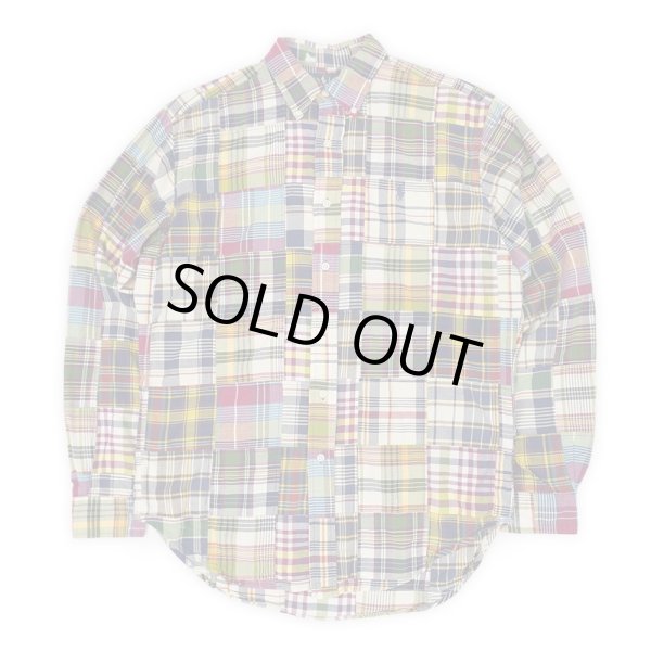 画像1: 00's Polo Ralph Lauren パッチワーク ボタンダウンシャツ "CLASSIC FIT / 3点留め" (1)