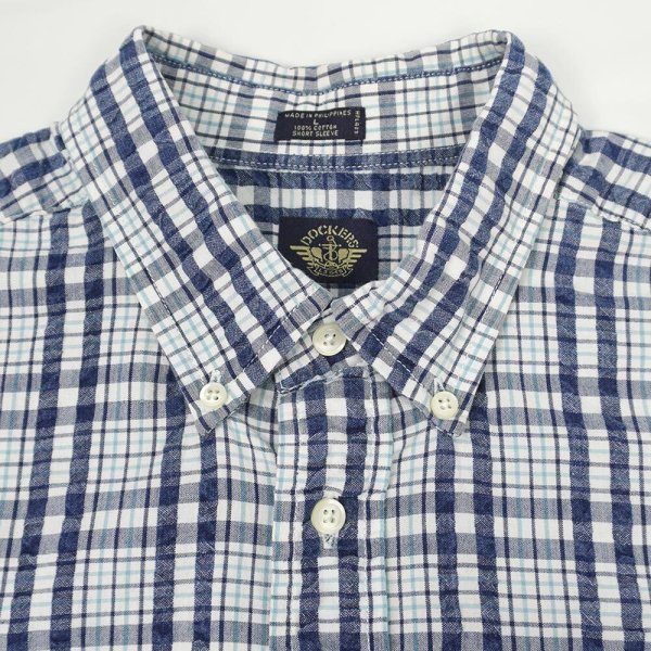 画像3: 90's DOCKERS S/S シアサッカー ボタンダウンシャツ (3)