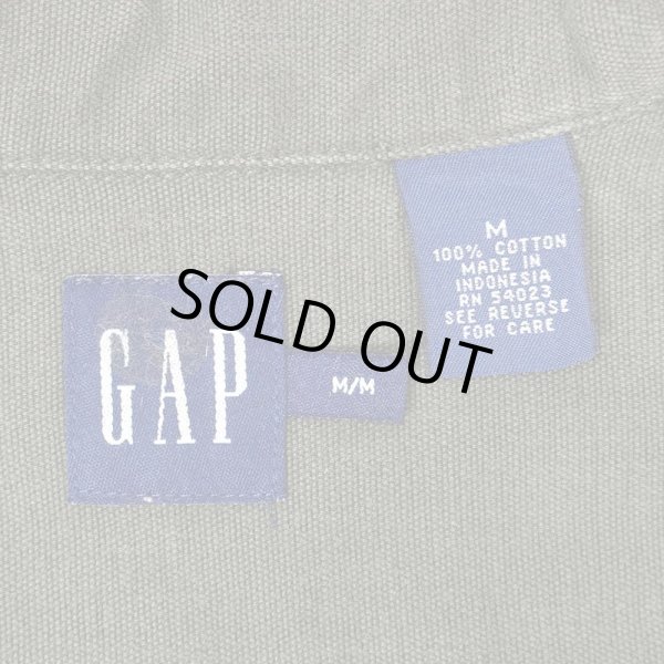画像2: 00's OLD GAP コットンキャンバス ワークシャツ (2)