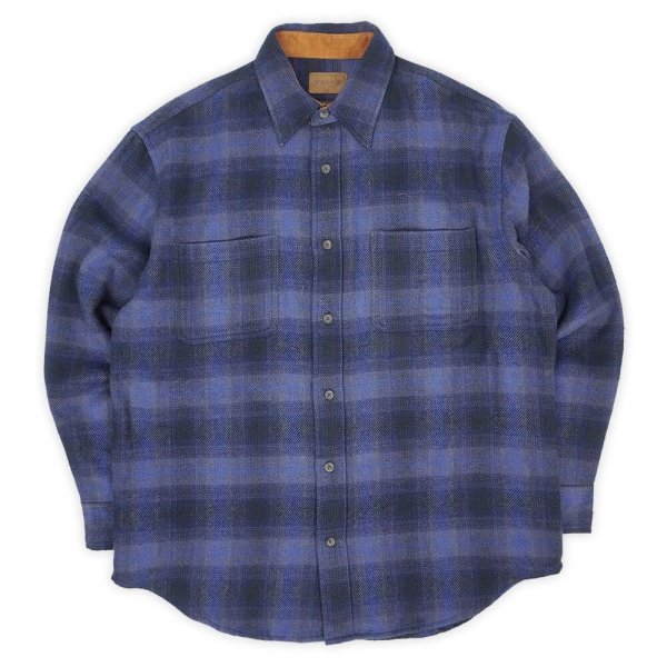 画像1: Late 90's ST. JOHN'S BAY ヘビーネルシャツ "Navy Plaid" (1)