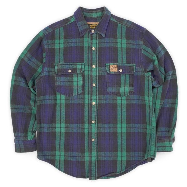 画像1: 90's Eddie Bauer ヘビーネルシャツ "SPORT SHOP TAG" (1)