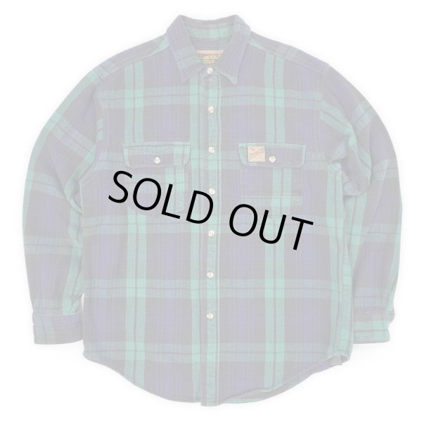 画像1: 90's Eddie Bauer ヘビーネルシャツ "SPORT SHOP TAG" (1)