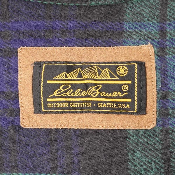 画像2: 90's Eddie Bauer ヘビーネルシャツ "SPORT SHOP TAG" (2)