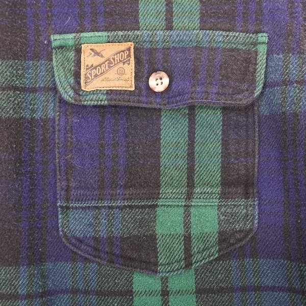 画像3: 90's Eddie Bauer ヘビーネルシャツ "SPORT SHOP TAG" (3)