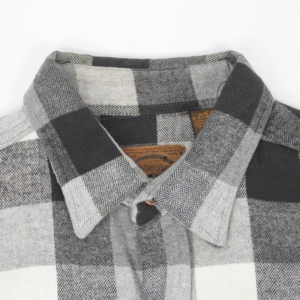 画像3: 90's ST JOHN'S BAY ブロックチェック柄 ヘビーネルシャツ "BLACK×WHITE" (3)