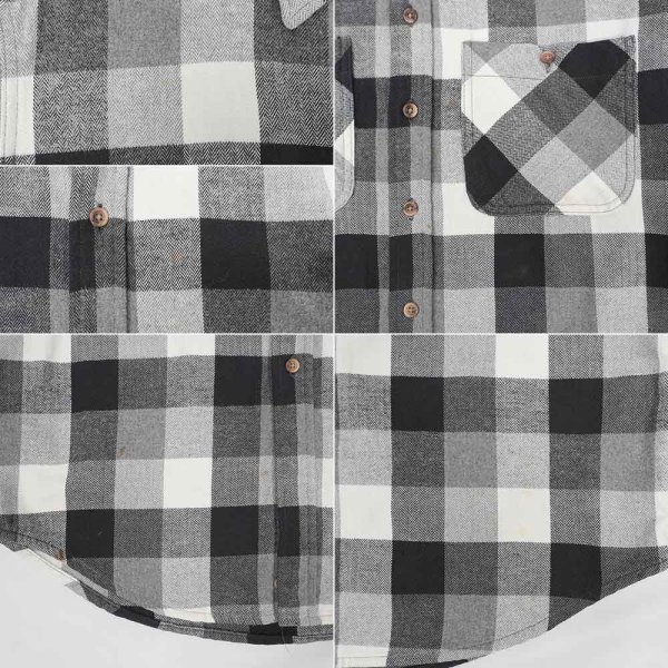 画像5: 90's ST JOHN'S BAY ブロックチェック柄 ヘビーネルシャツ "BLACK×WHITE" (5)