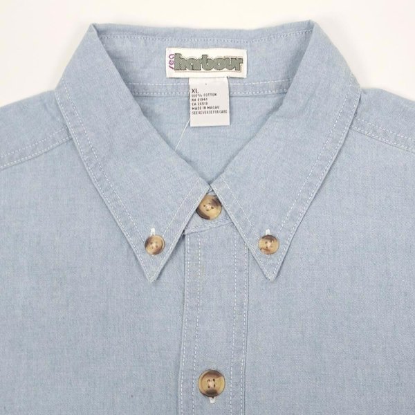 画像3: 00's sea harbor シャンブレー ボタンダウンシャツ "DEADSTOCK" (3)