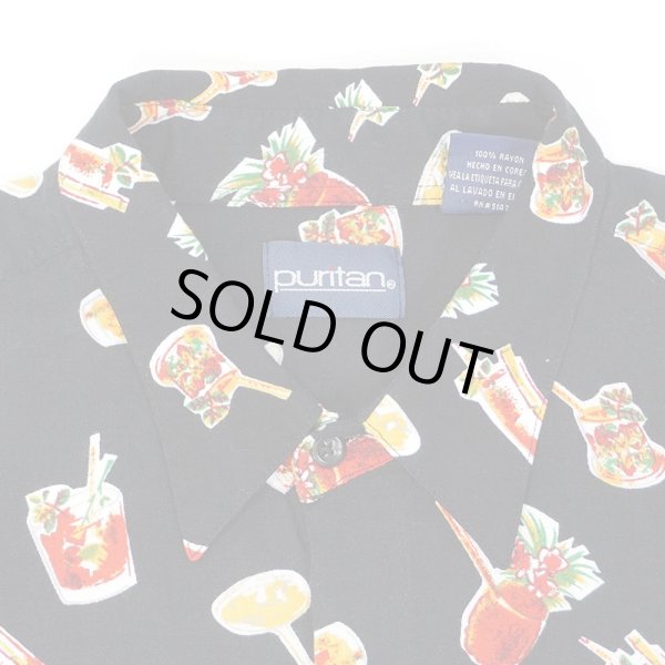 画像3: 90's Puritan S/S 総柄 レーヨンシャツ "BLACK BASE" (3)