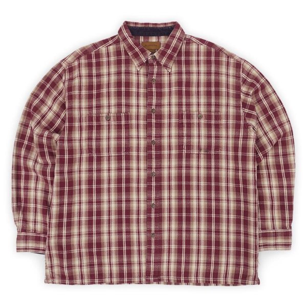 画像1: Late 90's ST JOHN'S BAY ヘビーネルシャツ "Burgundy Ombre Plaid" (1)