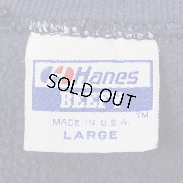 画像2: 80's Hanes BEEFY リバースウィーブタイプ ブランクスウェット "MADE IN USA / FADE NAVY" (2)