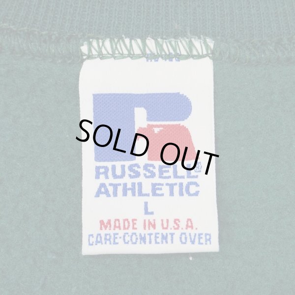 画像2: 90's RUSSELL 前V ブランクスウェット "GREEN / MADE IN USA" (2)