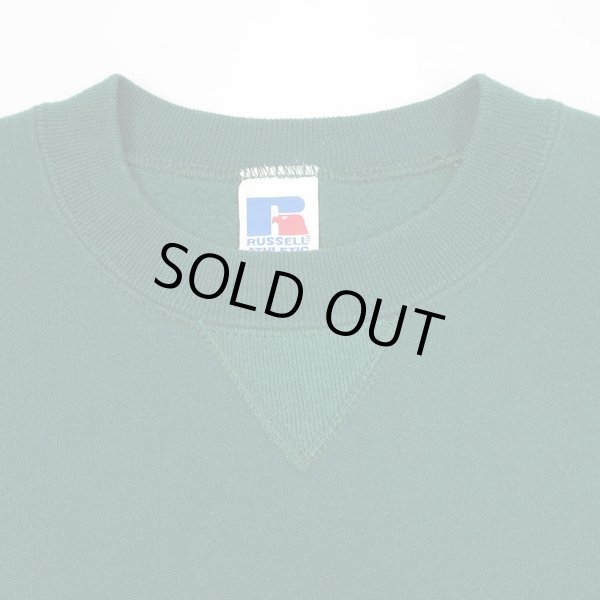画像4: 90's RUSSELL 前V ブランクスウェット "GREEN / MADE IN USA" (4)