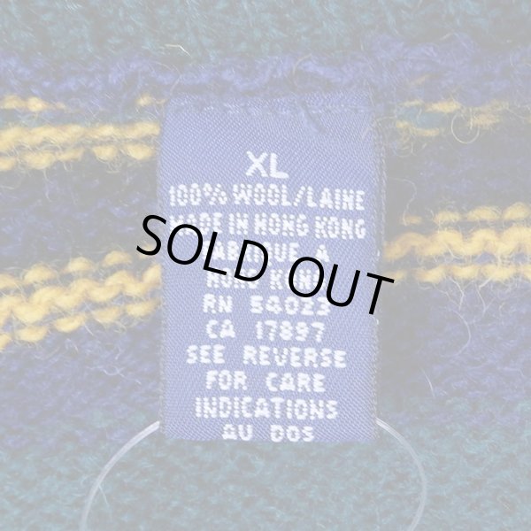 画像3: 90's OLD GAP マルチボーダー柄 ウールニット (3)