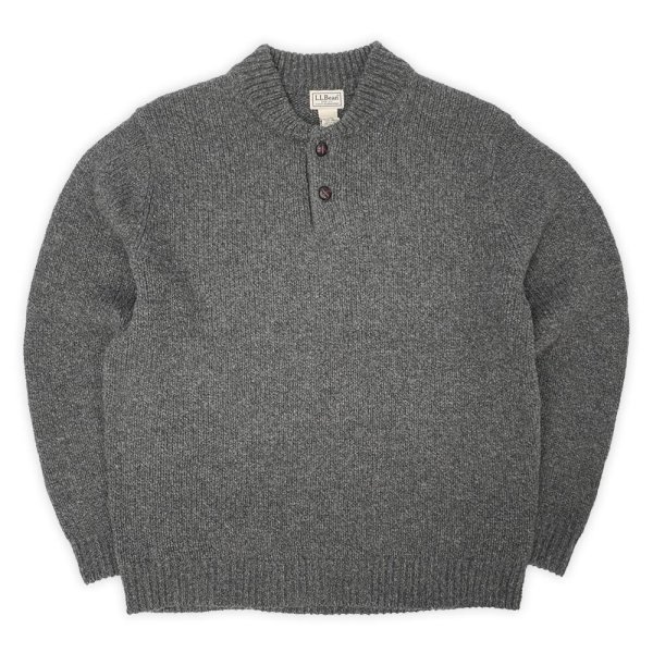 画像1: 00's L.L.Bean ヘンリーネック ウールニット (1)