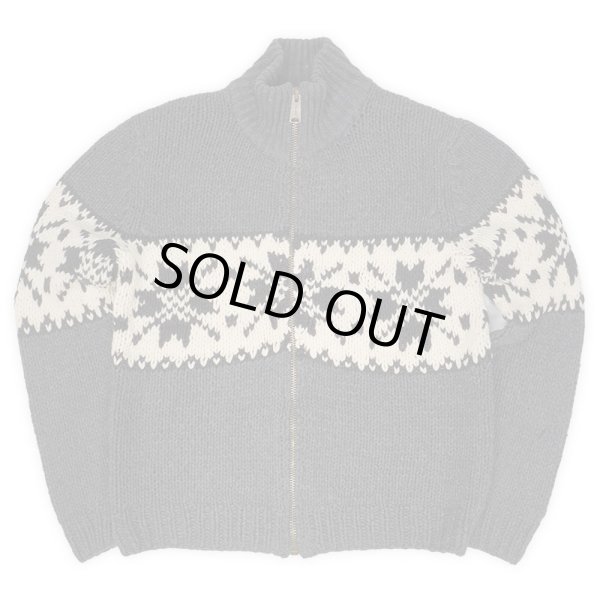 画像1: 00's OLD GAP フルジップ カウチンセーター "HAND KNIT" (1)