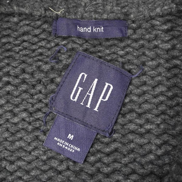 画像2: 00's OLD GAP フルジップ カウチンセーター "HAND KNIT" (2)