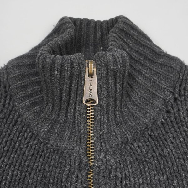 画像3: 00's OLD GAP フルジップ カウチンセーター "HAND KNIT" (3)