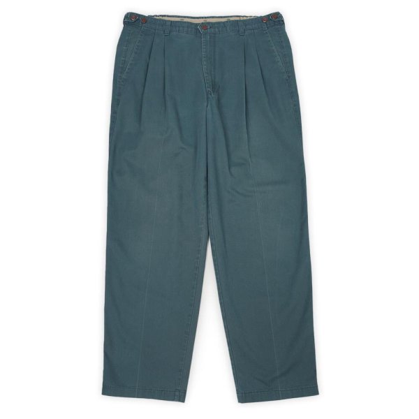 画像1: 90's DOCKERS 2タック チノトラウザー "MADE IN USA / BLUE GREEN" (1)