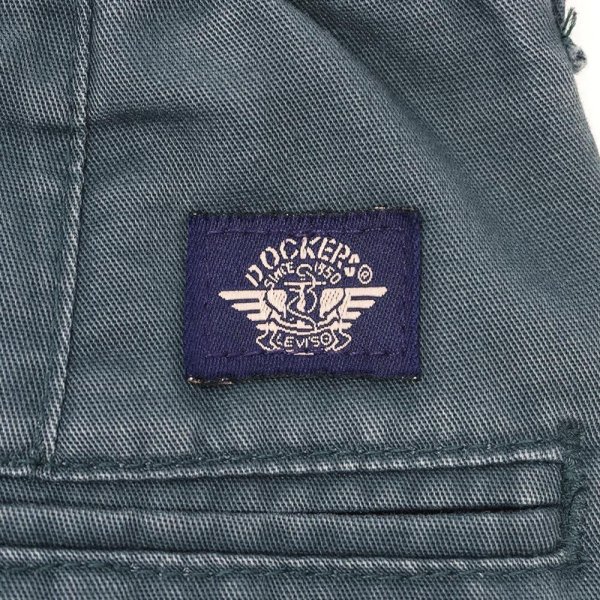 画像3: 90's DOCKERS 2タック チノトラウザー "MADE IN USA / BLUE GREEN" (3)