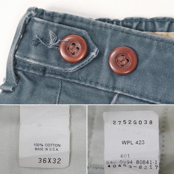 画像4: 90's DOCKERS 2タック チノトラウザー "MADE IN USA / BLUE GREEN" (4)
