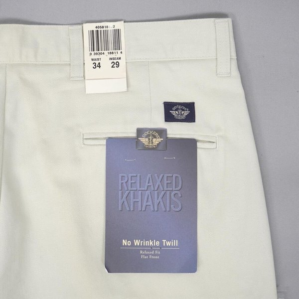 画像3: Early 00's DOCKERS ノータック チノトラウザー "DEADSTOCK / OFF WHITE / W34 L29" (3)