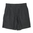 画像1: Early 00's Banana Republic 2タック リネンショーツ "BLACK" (1)