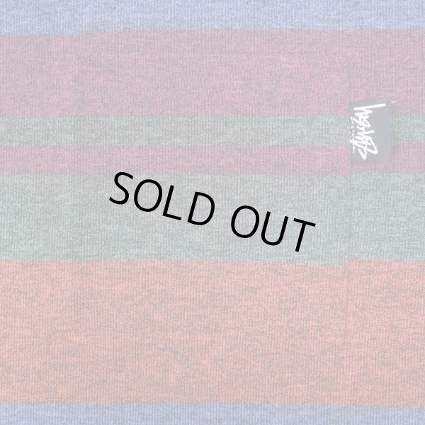 画像3: 80's OLD STUSSY マルチボーダー柄 ポケットTシャツ "MADE IN USA" (3)