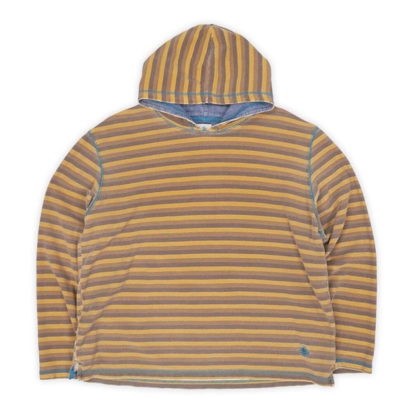 画像1: 00's THE TERRITORY AHEAD マルチボーダー柄 フーディーカットソー (1)