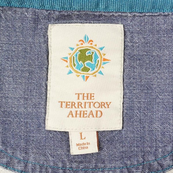 画像2: 00's THE TERRITORY AHEAD マルチボーダー柄 フーディーカットソー (2)