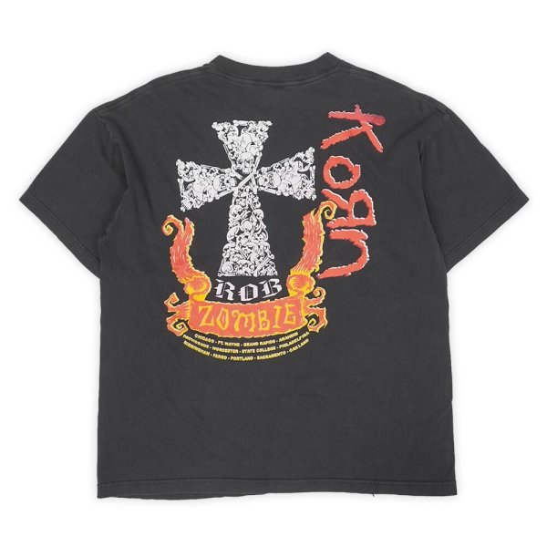 画像2: Late 90's KORN × ROB ZOMBIE ツアーTシャツ "FOLLOW THE LEADER / MADE IN USA" (2)
