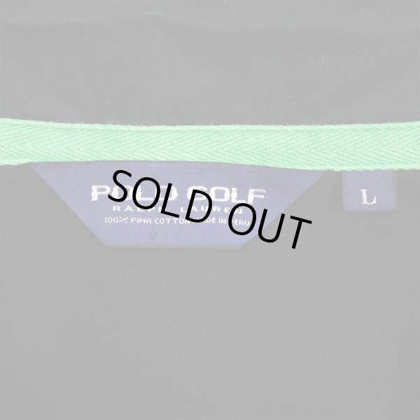 画像2: 90's Polo Ralph Lauren L/S ポロシャツ "裾ポニー / BLACK × GREEN" (2)