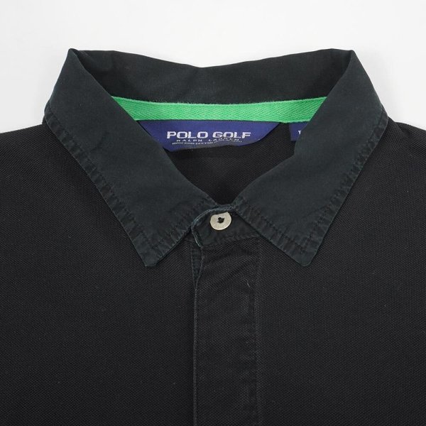 画像3: 90's Polo Ralph Lauren L/S ポロシャツ "裾ポニー / BLACK × GREEN" (3)