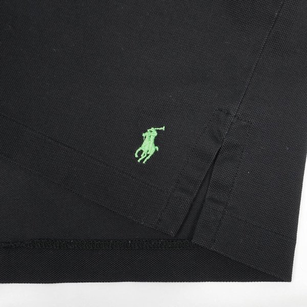 画像4: 90's Polo Ralph Lauren L/S ポロシャツ "裾ポニー / BLACK × GREEN" (4)