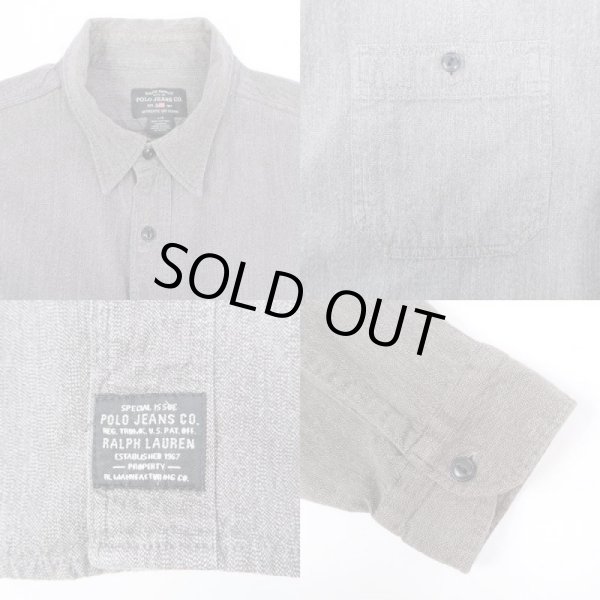 画像4: 90's POLO JEANS ブラックシャンブレーシャツ (4)