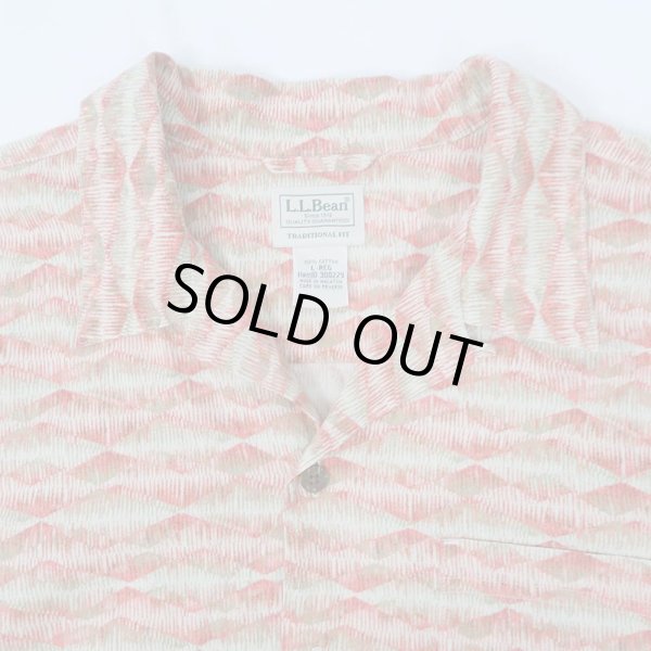 画像3: 00's L.L.Bean 総柄 オープンカラーシャツ (3)