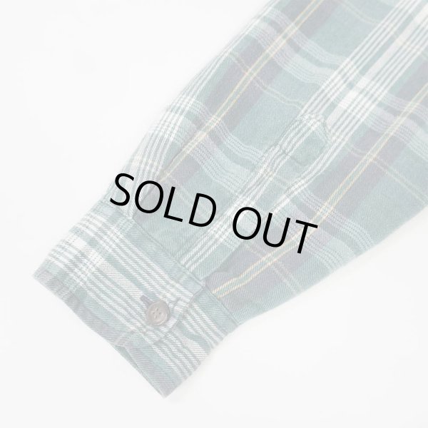 画像4: 90's TOWNCRAFT キルティングライナー ネルシャツ "Green Plaid" (4)