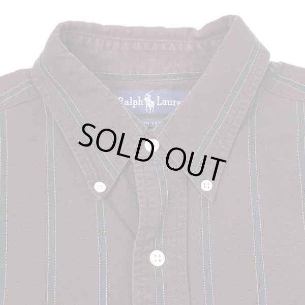 画像4: Early 90's Polo Ralph Lauren マルチストライプ柄 ボタンダウンシャツ (4)