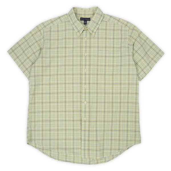 画像1: 00's GRANT THOMAS S/S シアサッカー ボタンダウンシャツ (1)