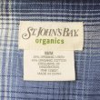 画像2: 00's ST JOHN'S BAY S/S オープンカラーシャツ "Navy Ombre Plaid" (2)