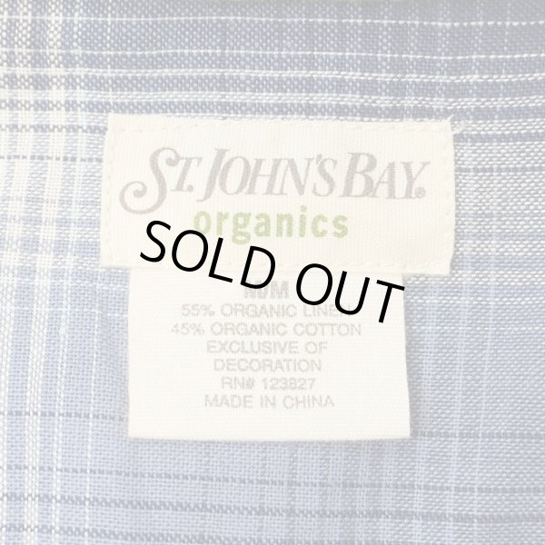 画像2: 00's ST JOHN'S BAY S/S オープンカラーシャツ "Navy Ombre Plaid" (2)