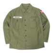 画像1: 50's US.ARMY コットンサテン ユーティリティシャツ "1st 前期型" (1)