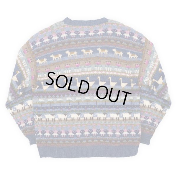 画像2: 90's L.L.Bean 総柄 ウールニット カーディガン (2)