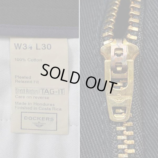 画像5: 00's DOCKERS 2タック チノトラウザー "BLACK / W34 L30" (5)