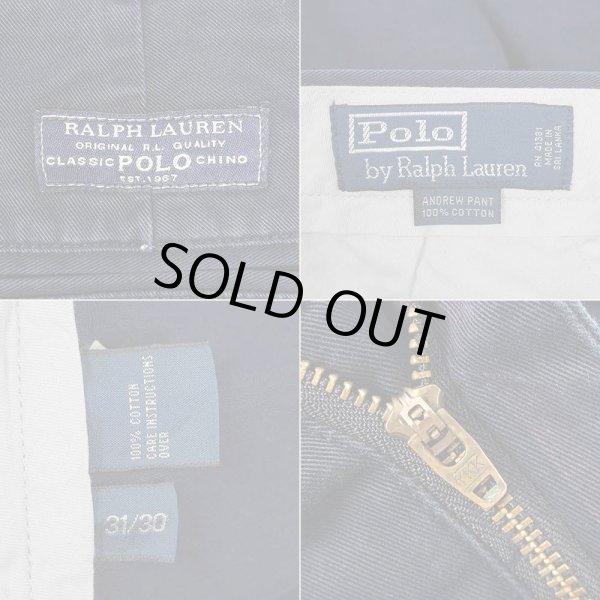 画像3: 00's Polo Ralph Lauren 2タック チノトラウザー "ANDREW PANT / NAVY" (3)