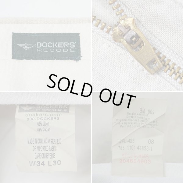 画像3: Early 00's DOCKERS 2タック コットンリネントラウザー "W34 L30" (3)